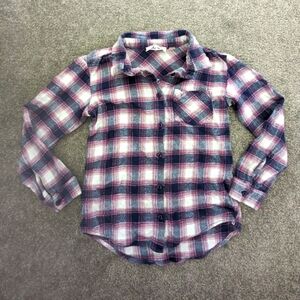 Dex plaid check print button down shirts for kids size 2-3T